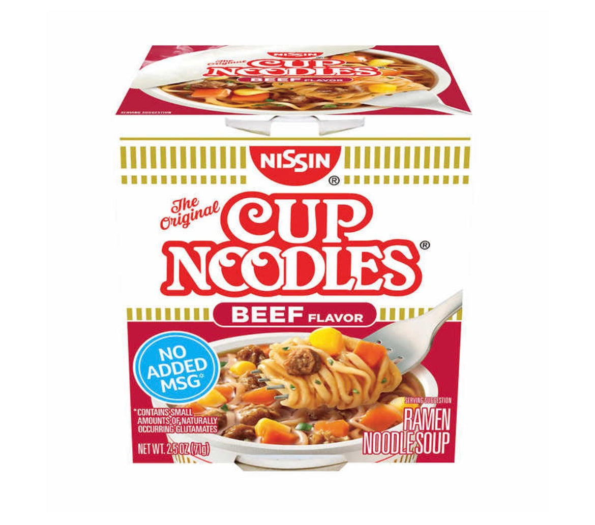 Nissin Cup Noodles, Beef, (2.25 oz, 24 cups)