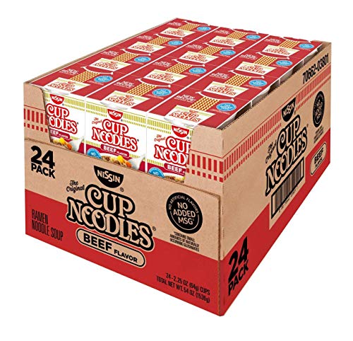Nissin Cup Noodles, Beef, (2.25 oz, 24 cups)