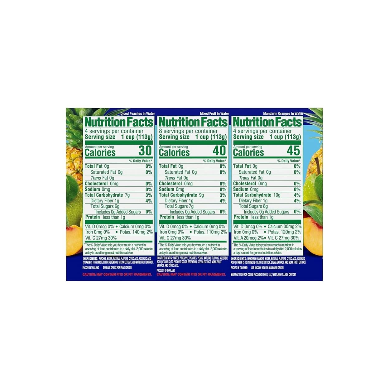 Dole No Sugar Added Mixed Fruit Variety Pack, 4 Ounce (16 Pack)