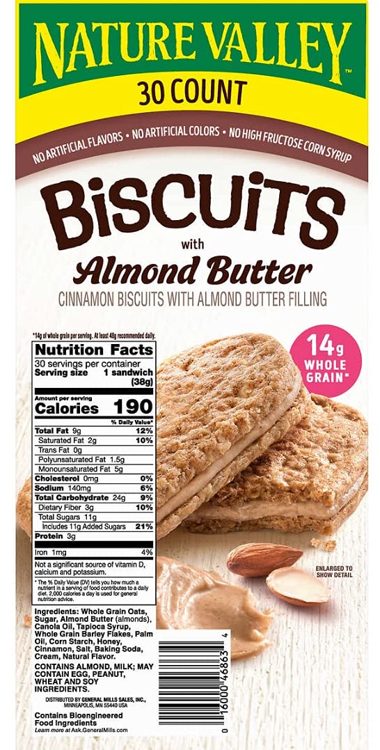 Nature valley almond biscuits 30 ct