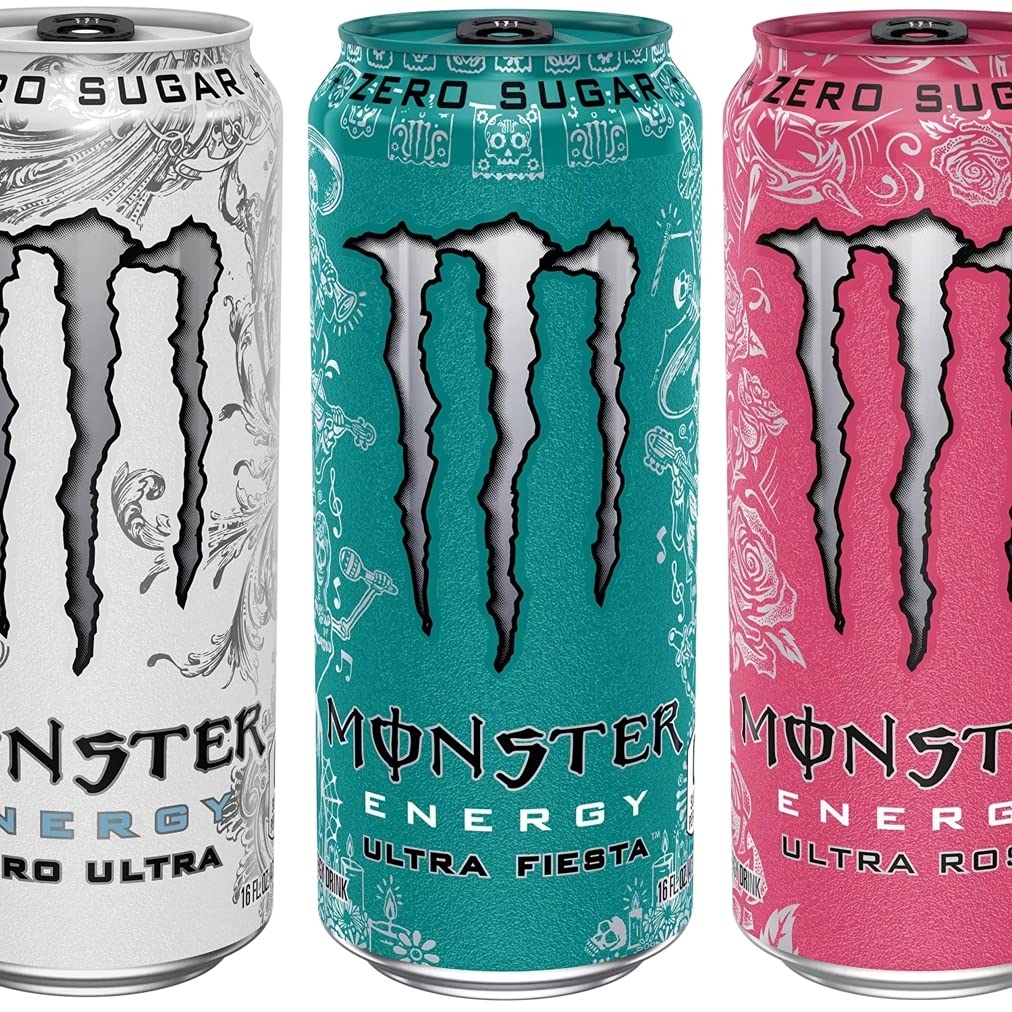 Monster Mix Energy Ultra Variety Pack Zero Ultra, Fiesta & Rosa (16 Fl. Oz., 24 Pk.) Net Wt 384 Fl Oz