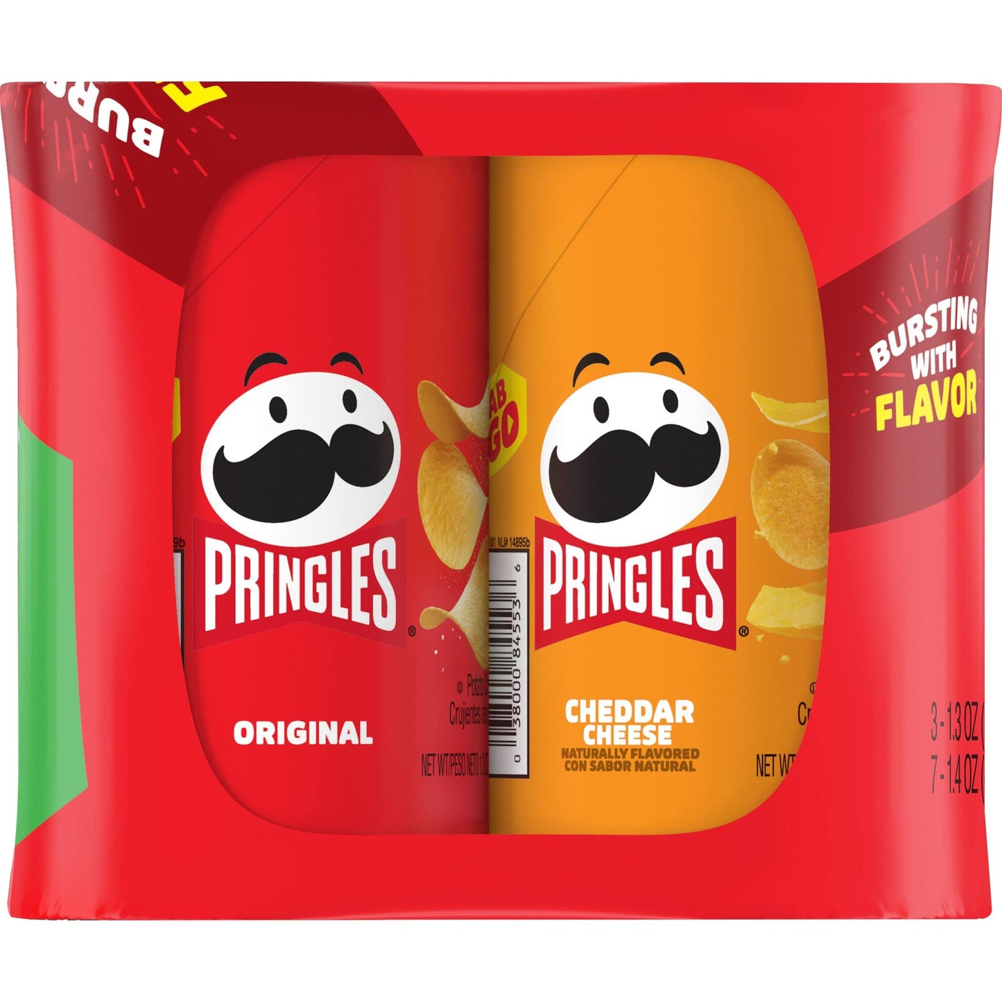 Pringles Potato Crisps Chips, Lunch Snacks, Office and Kids Snacks, Grab N' Go Snack Pack, Variety Pack, 13.7oz Tray (10 Cans)