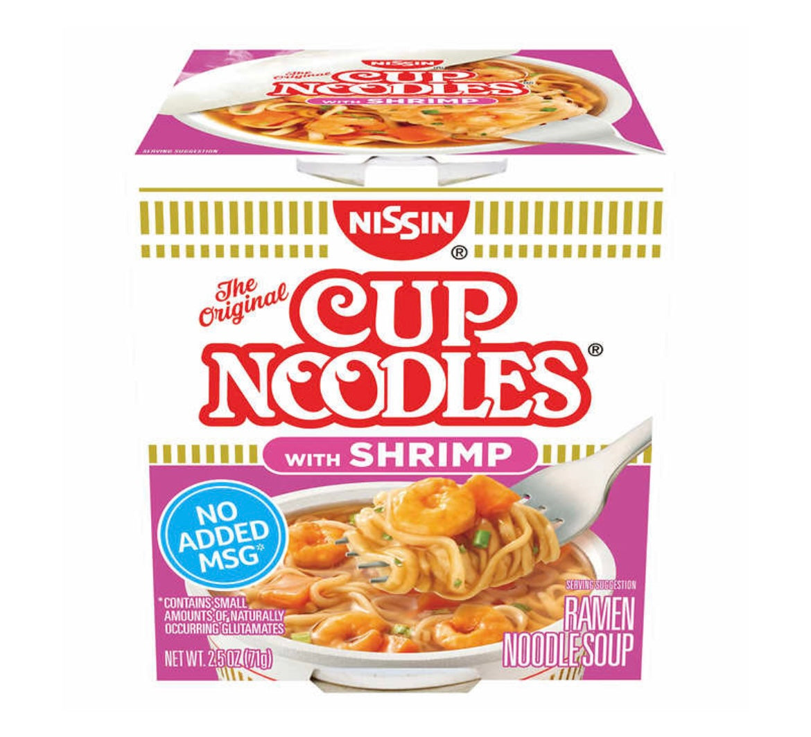 Nissin Cup Noodles, Shrimp, (2.25 oz., 24 cups)