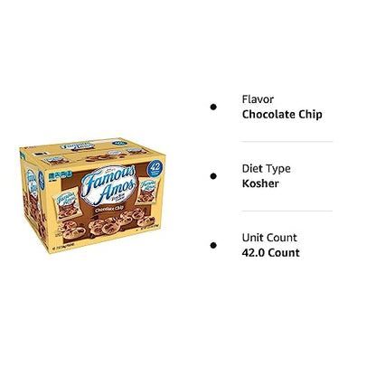 Famous Amos Chocolate Chip Cookies (2 Oz, 42 Ct.) Wholesale, Cheap, Discount, Bulk (1 - Pack)