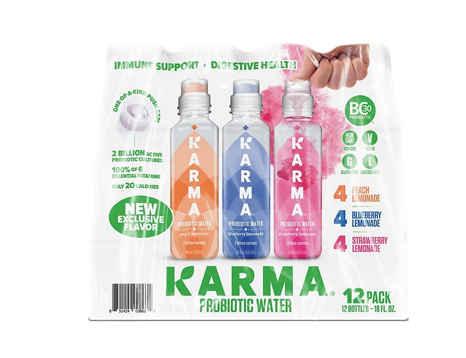 Karma Lemonade Probiotic Water Variety Pack (18 fl. oz, 12 pk.)