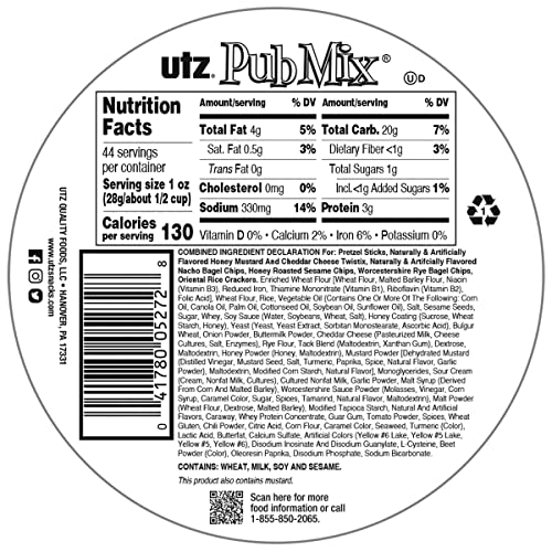 Pub Savory Snack Mix, Blend of Crunchy Flavors for a Tasty Party Snack, 44 Ounce Barrel