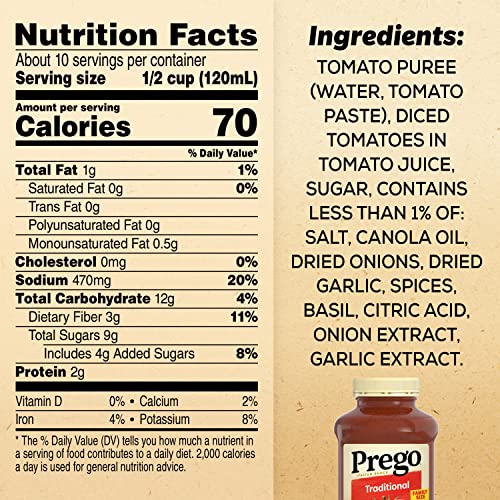 Prego Traditional Pasta Sauce, 45 Oz Jar (Pack of 3)