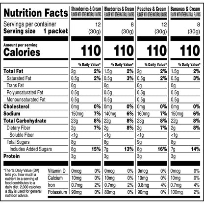 Quaker Instant Oatmeal Fruit & Cream, Variety Pack (40 Pk.) Net Wt 42.3 Oz