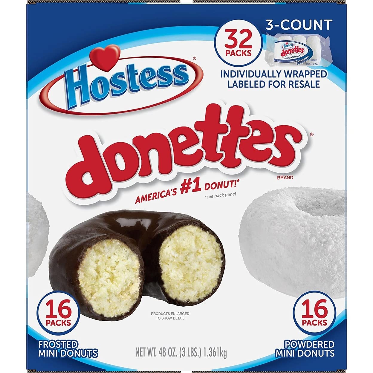 Hostess Mini Powered Donettes and Frosted Chocolate Donettes (1.5 oz., 36 pk.)