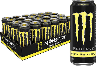 Monster Energy Reserve White Pineapple, Yellow, 16 Ounce (Pack of 24)