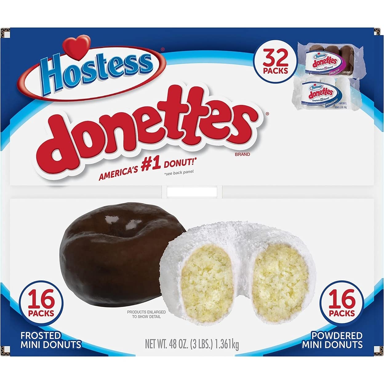 Hostess Mini Powered Donettes and Frosted Chocolate Donettes (1.5 oz., 36 pk.)