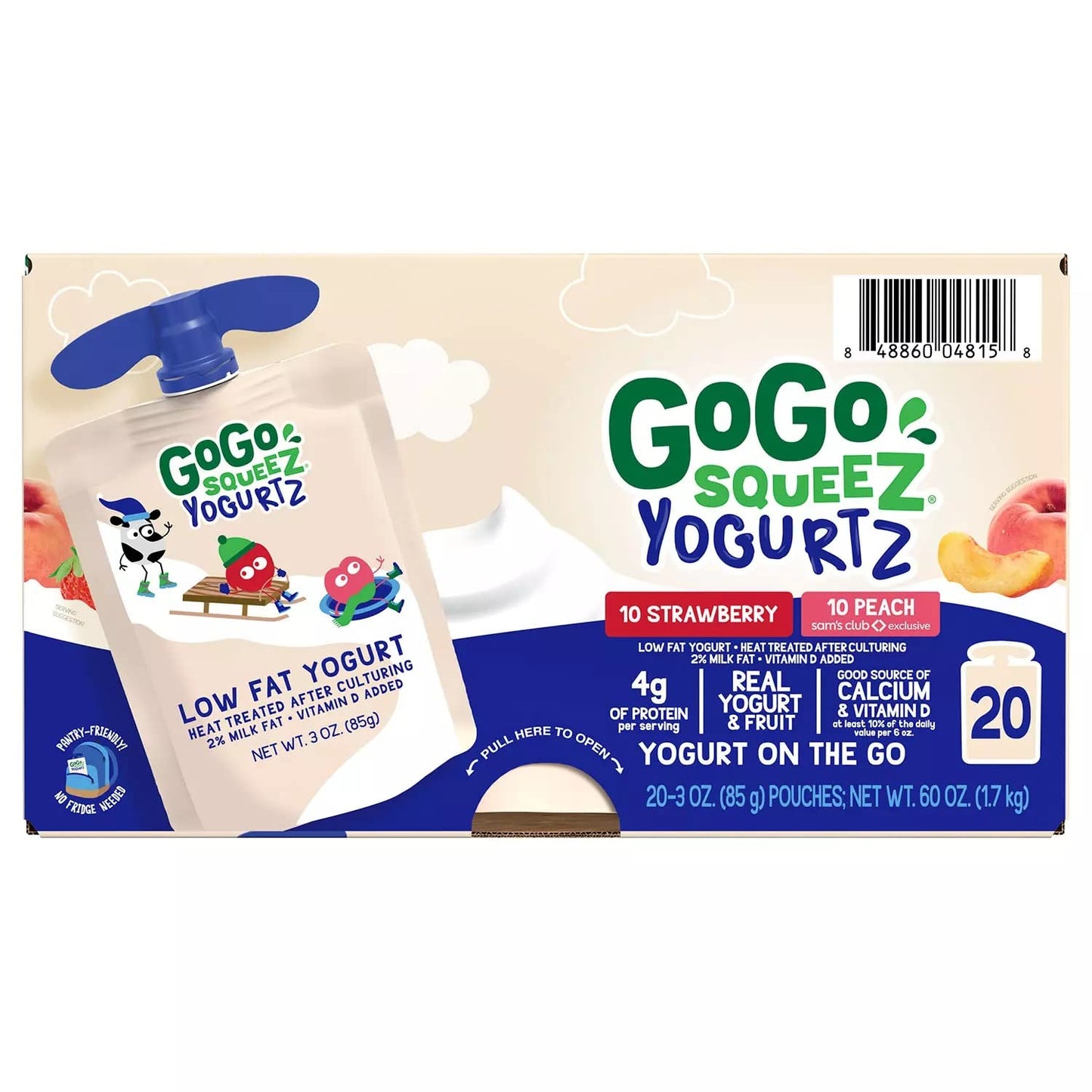 GoGo SqueeZ YogurtZ, Strawberry and Peach (20 Count)