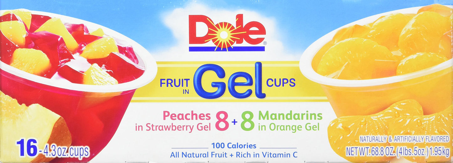 Dole Gel Fruit Bowl Mixed in Peaches and Mandarins, 68.8 Ounce