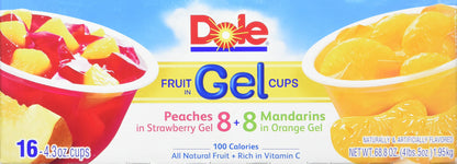 Dole Gel Fruit Bowl Mixed in Peaches and Mandarins, 68.8 Ounce