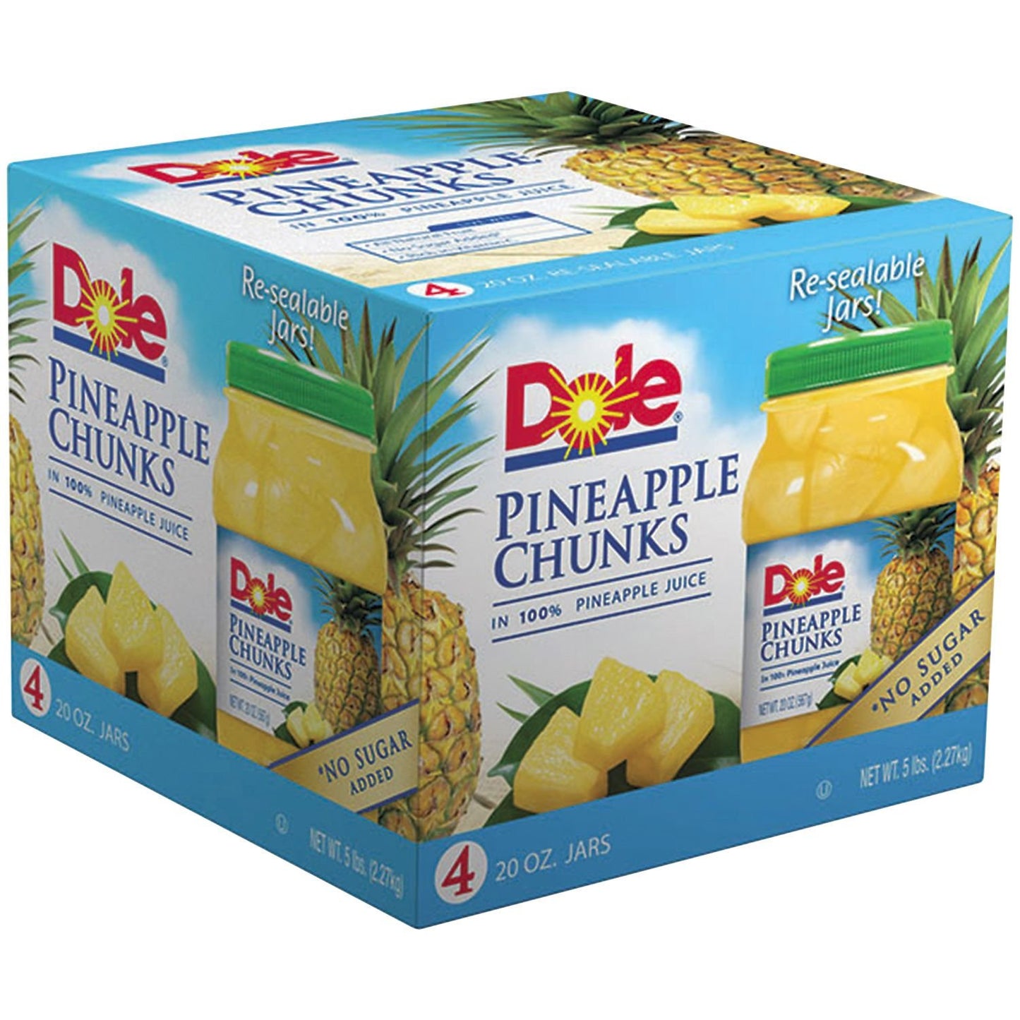 Dole Pineapple Chunks in 100% Pineapple Juice - 20 Ounce - 4 Count